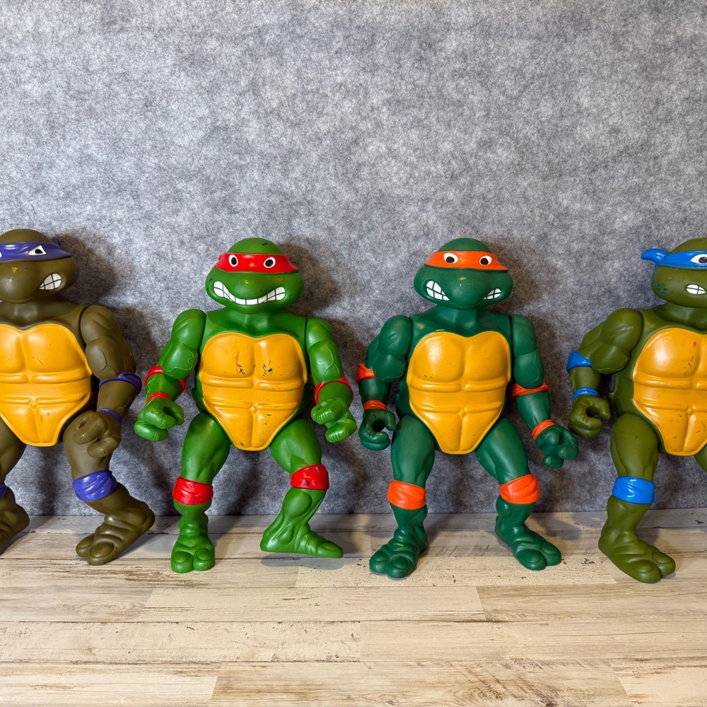 Teenage Mutant Ninja Turtles jumbo 13” Action Figures Set - ALL FOUR 1989! TMNT